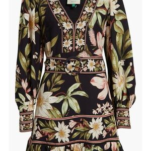 FARM Rio Black Floral Mini Dress - worn once